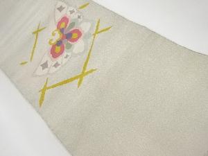 綴れ銀通し蝶模様織出し名古屋帯